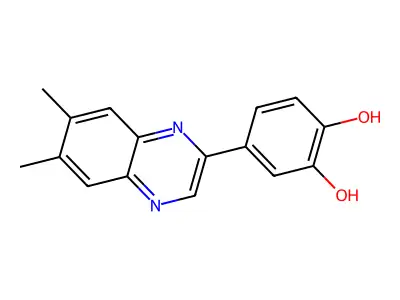 4-(6,7-二甲基喹喔啉-2-基)苯-1,2-二醇 structure