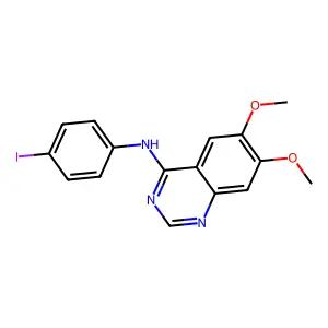 N-(4-iodophenyl)-6,7-dimethoxyquinazolin-4-amine structure