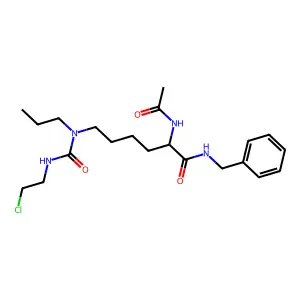 2-acetamido-N-benzyl-6-[2-chloroethylcarbamoyl(propyl)amino]hexanamide structure