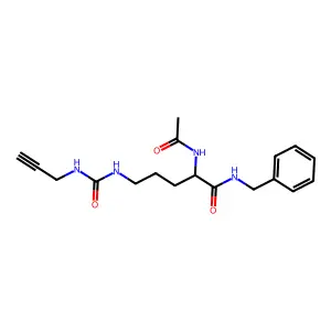 2-acetamido-N-benzyl-5-(prop-2-ynylcarbamoylamino)pentanamide structure