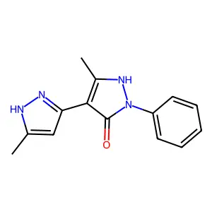 5-methyl-4-(5-methyl-1H-pyrazol-3-yl)-2-phenyl-1H-pyrazol-3-one structure