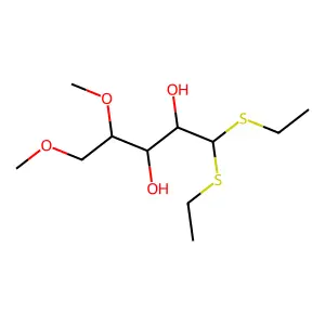 1,1-Bis(ethylsulfanyl)-4,5-dimethoxypentane-2,3-diol structure