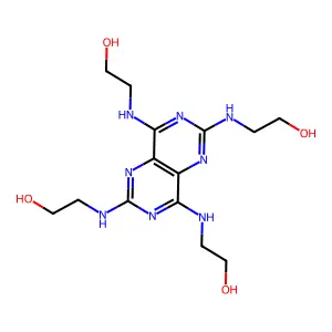 2-[[2,4,6-Tris(2-hydroxyethylamino)pyrimido[5,4-d]pyrimidin-8-yl]amino]ethanol structure