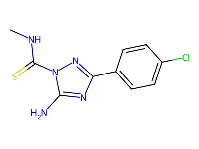 1H-1,2,4-Triazole-1-carbothioamide, 5-amino-3-(4-chlorophenyl)-N-methyl- structure