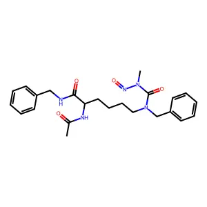 2-acetamido-N-benzyl-6-[benzyl-[methyl(nitroso)carbamoyl]amino]hexanamide structure