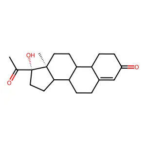 17a-Hydroxy-19-norpregn-4-ene-3,20-dione structure
