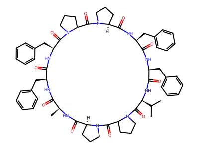 cyclo[DL-Ala-DL-Phe-DL-Phe-DL-Pro-DL-Pro-DL-Phe-DL-Phe-DL-Val-DL-Pro-DL-Pro] structure