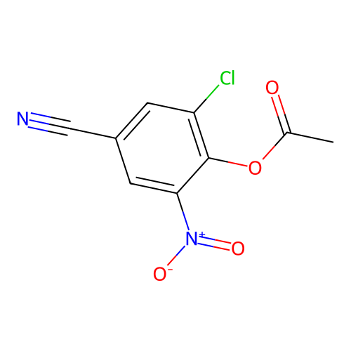3-Chloro-4 hydroxy-5-nitrobenzonitrile acetate structure