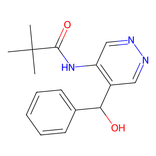 N-[5-(Hydroxyphenylmethyl)-4-pyridazinyl]-2,2-dimethylpropanamide structure