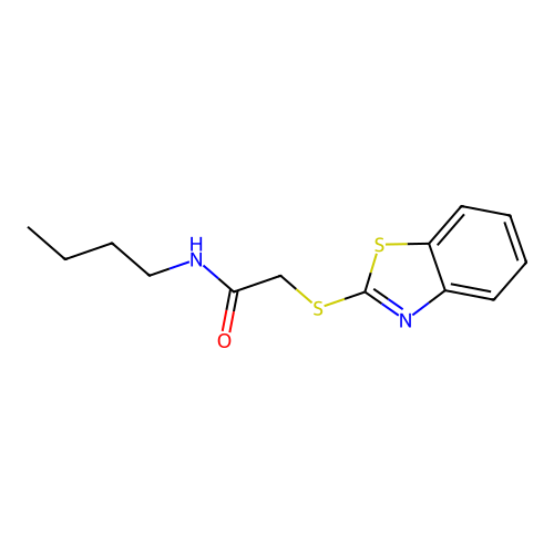 2-(1,3-benzothiazol-2-ylsulfanyl)-N-butylacetamide structure