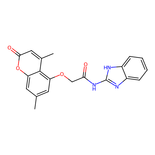 N-(1H-benzimidazol-2-yl)-2-[(4,7-dimethyl-2-oxo-2H-chromen-5-yl)oxy]acetamide structure