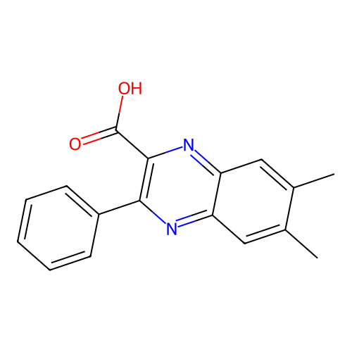 6,7-Dimethyl-3-phenylquinoxaline-2-carboxylic acid structure