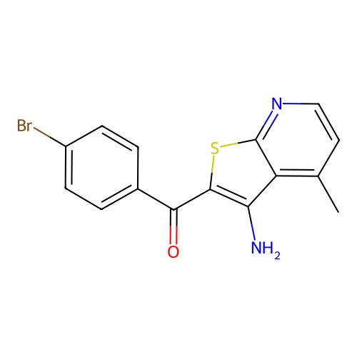(3-Amino-4-methylthieno[2,3-b]pyridin-2-yl)(4-bromophenyl)methanone structure