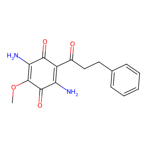 2,5-Diamino-3-methoxy-6-(3-phenylpropanoyl)cyclohexa-2,5-diene-1,4-dione structure