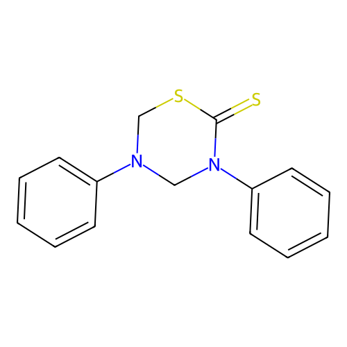 3,5-Diphenyl-3,4,5,6-tetrahydro-2H-1,3,5-thiadiazine-2-thione structure