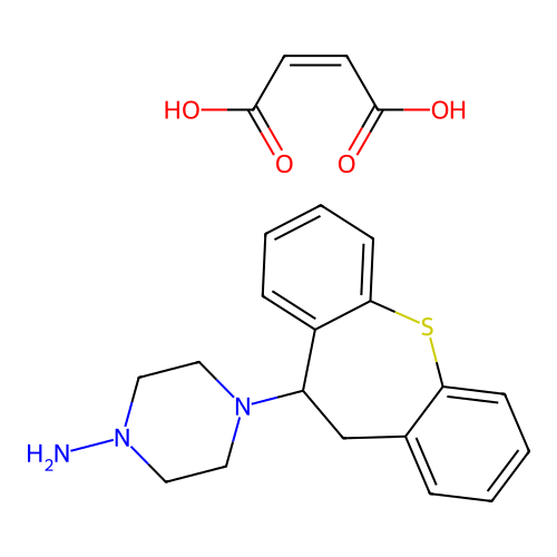 Piperazine, 1-amino-4-(10,11-dihydrodibenzo(b,f)thiepin-10-yl)-, maleate (1:1) structure