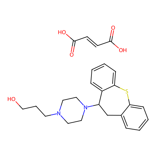 1-Piperazinepropanol, 4-(10,11-dihydrodibenzo(b,f)thiepin-10-yl)-, maleate (1:1) structure