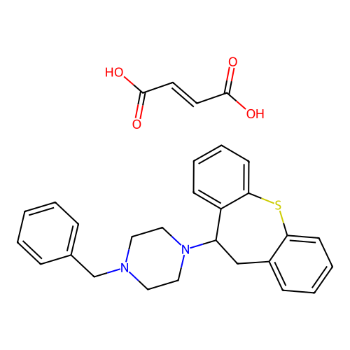 Piperazine, 1-benzyl-4-(10,11-dihydrodibenzo(b,f)thiepin-10-yl)-, maleate (1:1) structure