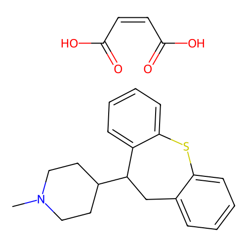 Piperidine, 4-(10,11-dihydrodibenzo(b,f)thiepin-10-yl)-1-methyl-, maleate (1:1) structure