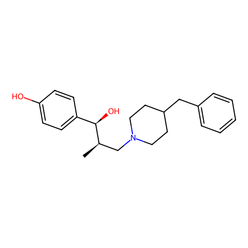 4-((1S,2R)-3-(4-benzylpiperidin-1-yl)-1-hydroxy-2-methylpropyl)phenol structure