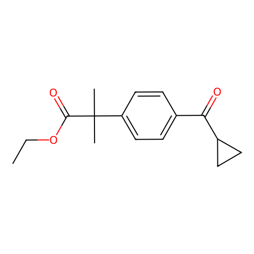 Ethyl 2-[4-(cyclopropanecarbonyl)phenyl]-2-methylpropanoate structure