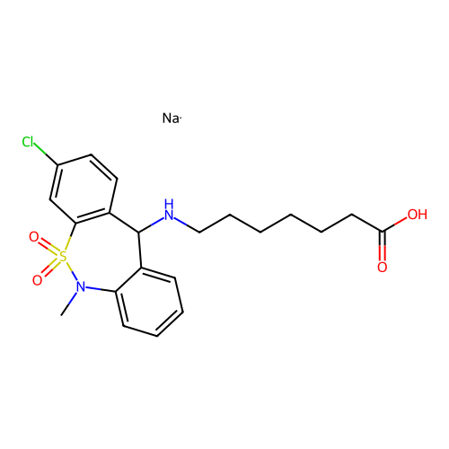 Tianeptine sodium structure