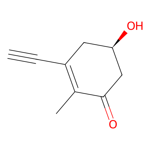 2-Cyclohexen-1-one, 3-ethynyl-5-hydroxy-2-methyl-, (R)-(9CI) structure