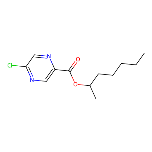 Methylhexyl 5-chloropyrazine-2-carboxylate structure