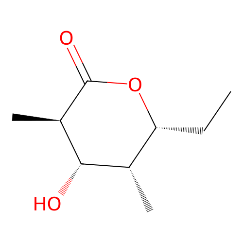 (3R,4S,5R,6R)-6-ethyl-4-hydroxy-3,5-dimethyloxan-2-one structure