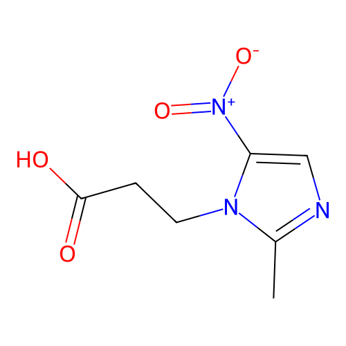 2-Methyl-5-nitro-1H-imidazole-1-propanoic acid structure