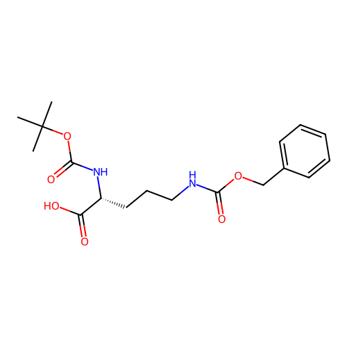 N2-((1,1-Dimethylethoxy)carbonyl)-N5-((phenylmethoxy)carbonyl)-D-ornithine structure