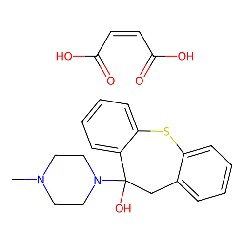 11-(4-Methylpiperazino)-10,11-dihydrodibenzo(b,f)thiepin-10-ol maleate structure