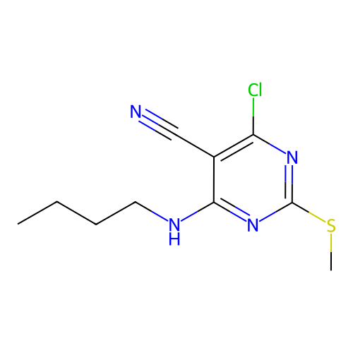4-(Butylamino)-6-chloro-2-(methylsulfanyl)pyrimidine-5-carbonitrile structure