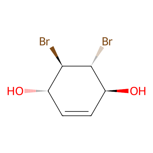 (1S,4S,5R,6R)-5,6-dibromocyclohex-2-ene-1,4-diol structure