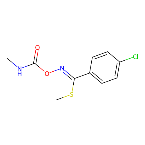 Benzimidic acid, p-chloro-N-((methylcarbamoyl)oxy)thio-, methyl ester structure