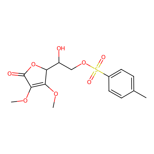 [2-(3,4-dimethoxy-5-oxo-2H-furan-2-yl)-2-hydroxyethyl] 4-methylbenzenesulfonate structure