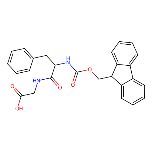 2-[2-({[(9H-fluoren-9-yl)methoxy]carbonyl}amino)-3-phenylpropanamido]acetic acid structure