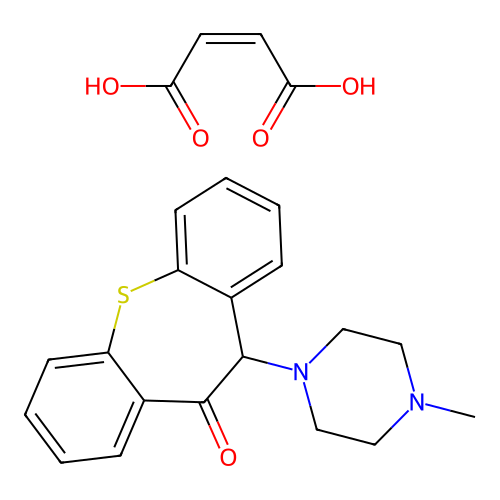 Dibenzo(b,f)thiepin-10(11H)-one, 11-(4-methyl-1-piperazinyl)-, maleate (1:1) structure