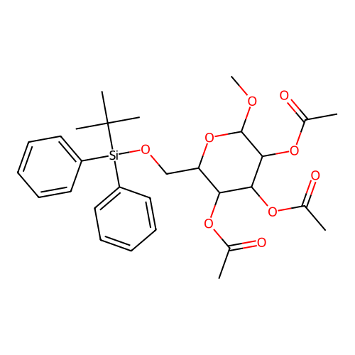 Oxane, 3,4,5-triacetoxy-2-(tert-butyl)diphenylsiloxymethyl-6-methoxy- structure