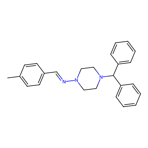 4-Benzhydryl-N-(4-methylbenzylidene)-1-piperazinamine structure