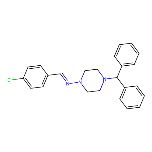 (4-Benzhydryl-piperazin-1-YL)-(4-chloro-benzylidene)-amine structure