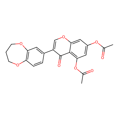 3-(3,4-dihydro-2H-benzo[b][1,4]dioxepin-7-yl)-4-oxo-4H-chromene-5,7-diyl diacetate structure
