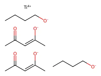Bis(butan-1-ol);bis(pentane-2,4-dione);titanium structure