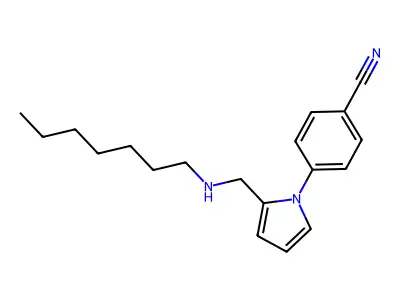 4-[2-[(Heptylamino)methyl]-1H-pyrrol-1-yl]benzonitrile structure