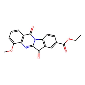 Ethyl 4-methoxy-6,12-dioxoindolo[2,1-b]quinazoline-8-carboxylate structure