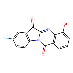 8-Fluoro-4-hydroxyindolo[2,1-b]quinazoline-6,12-dione structure