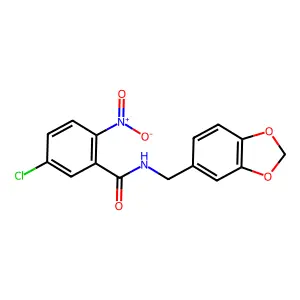 N-(1,3-benzodioxol-5-ylmethyl)-5-chloro-2-nitrobenzamide structure