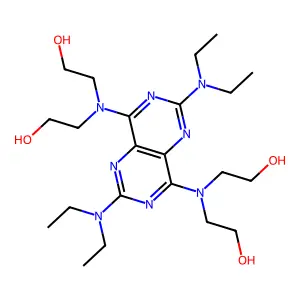 2-[[8-[bis(2-hydroxyethyl)amino]-2,6-bis(diethylamino)pyrimido[5,4-d]pyrimidin-4-yl]-(2-hydroxyethyl)amino]ethanol structure