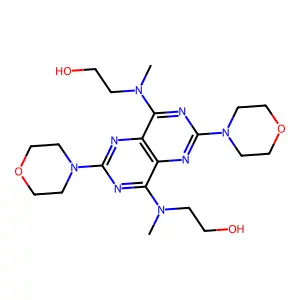 2-[[4-[2-hydroxyethyl(methyl)amino]-2,6-dimorpholin-4-ylpyrimido[5,4-d]pyrimidin-8-yl]-methylamino]ethanol structure