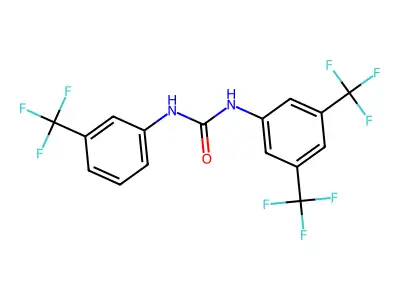 N-(3,5-Bis(trifluoromethyl)phenyl)-N'-(3-(trifluoromethyl)phenyl)urea structure